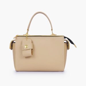 Hala's Off-White Bowling Bag With Top-Handle