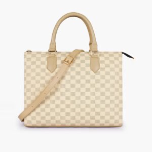 Hala's Off-White Checkered Everywear Handbag