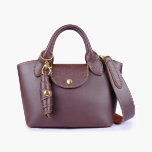 Hala's Dark Brown Mini Top-Handle Tote Bag