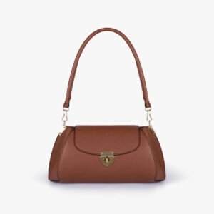 Hala's Brown Pebble Baguette Bag